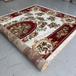 РОССИЙСКИЙ ЖАККАРДОВЫЙ КОВЕР КРАСНЫЙ МЕДАЛЬОН